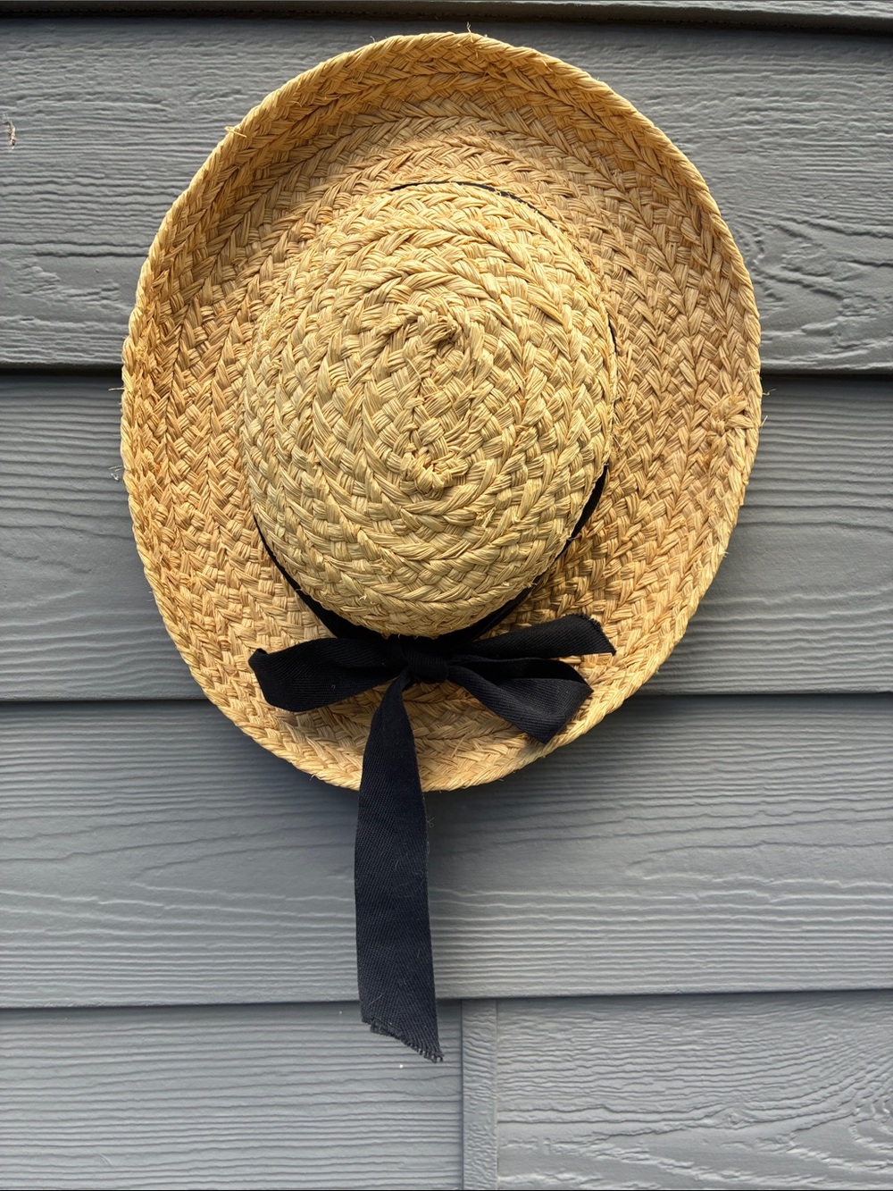 Helen Kaminski Original Classic 5 Natural Raffia Straw Hat with Black Ribbon - Picture 7 of 7